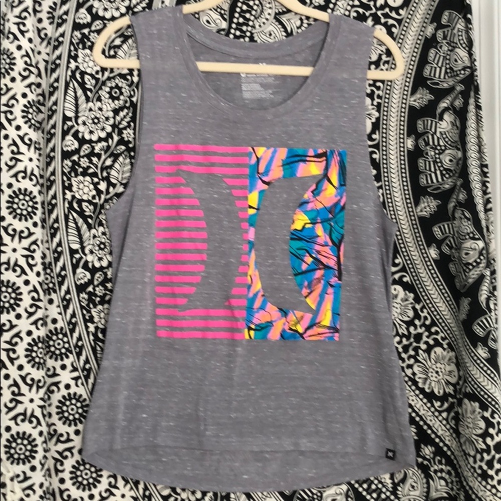 HURLEY ABSTRACT GRAPHIC DESIGN GREY TANK